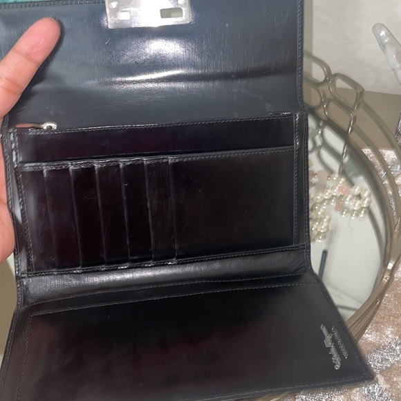 Vintage Salvatore Ferragamo Black Leather Wallet Authentic!! Made In Italy 🇮🇹 - Picture 7 of 15